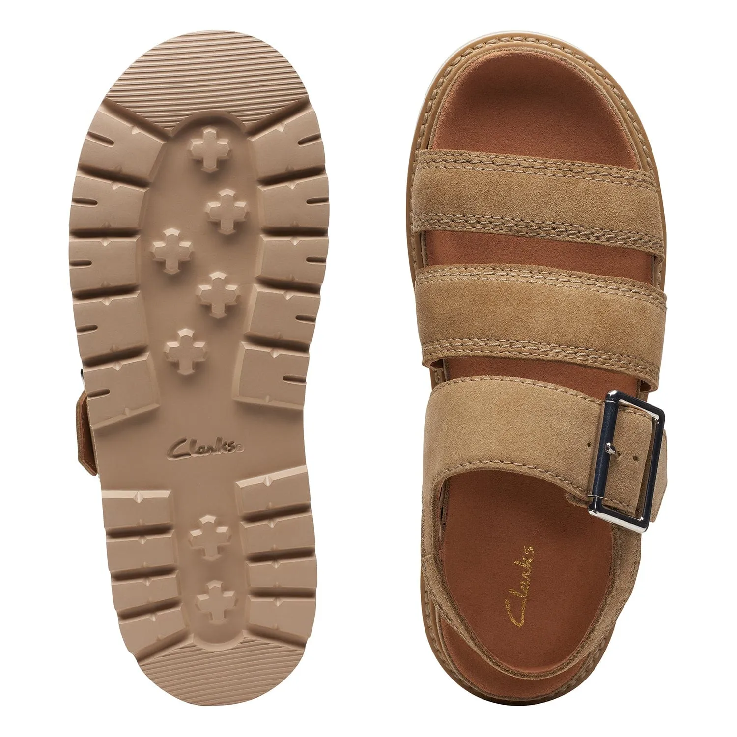 Clarks Orianna Over - Sandals - Dark Sand - 261715074 - D Width (Standard Fit)