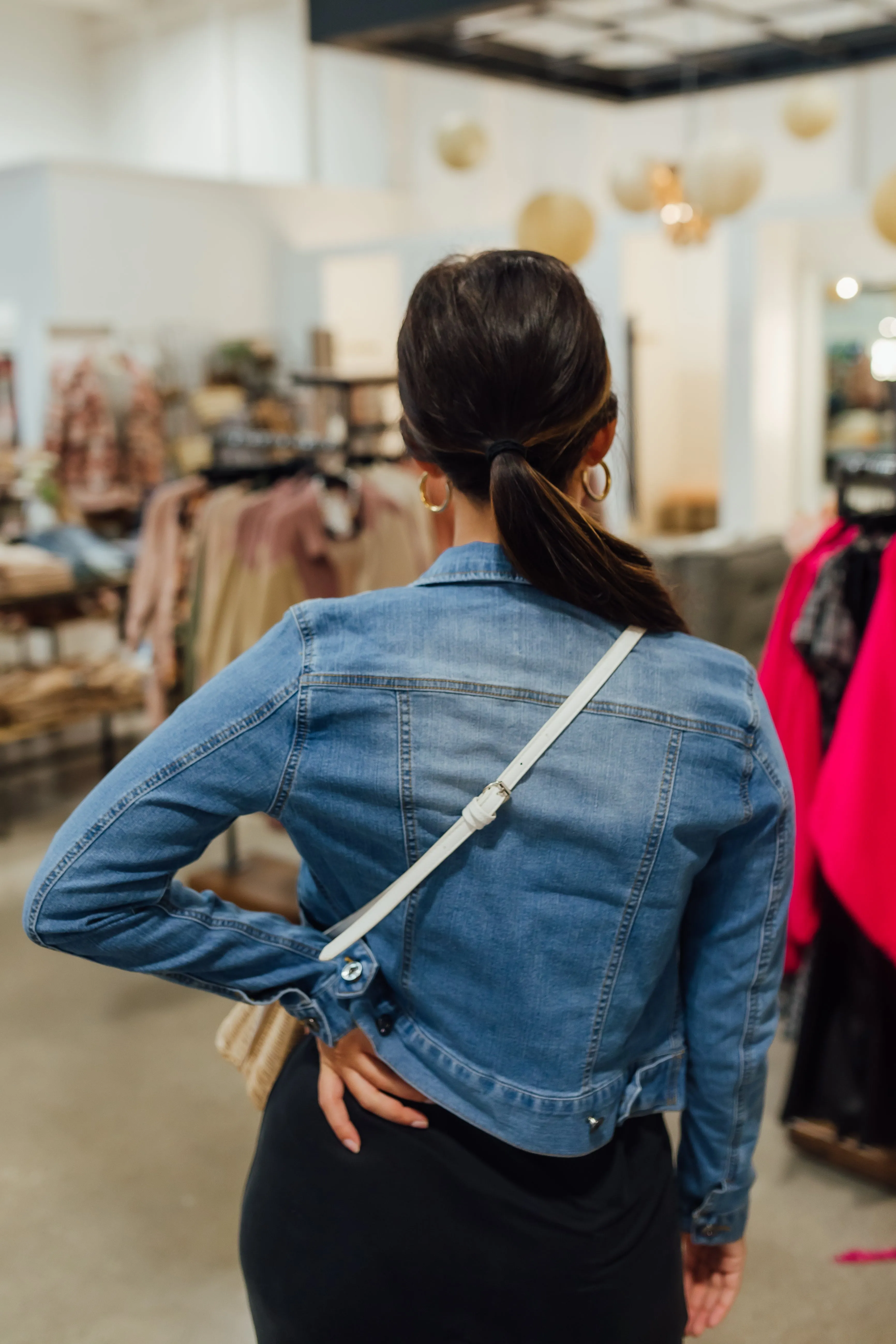 classic denim jacket in medium wash
