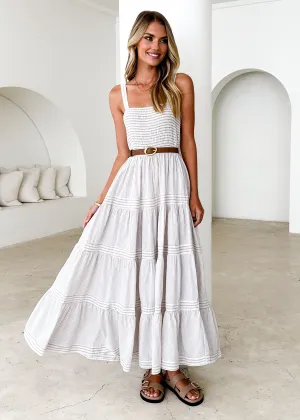 Courtland Maxi Dress - Beige Stripe