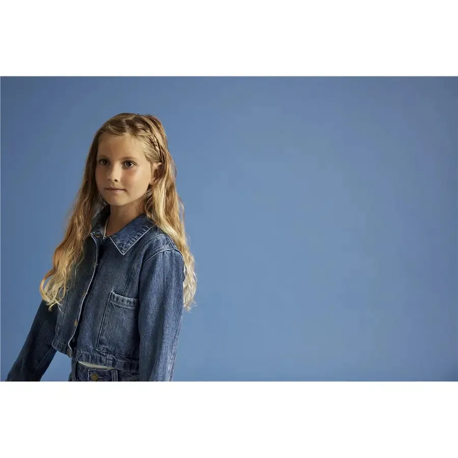 Creamie Cropped Denim Jacket: Sizes 7 to 12 Years