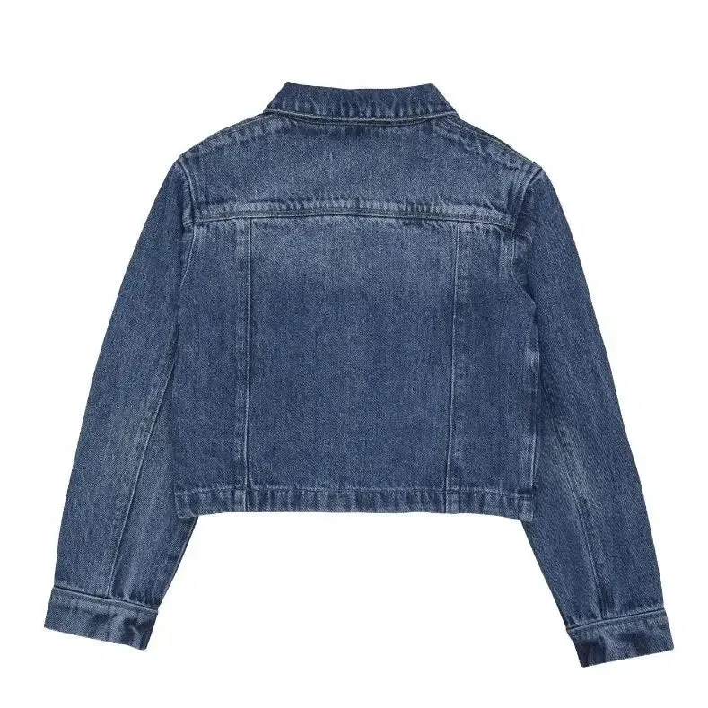 Creamie Cropped Denim Jacket: Sizes 7 to 12 Years