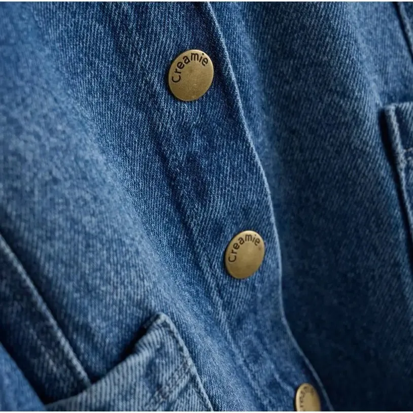 Creamie Cropped Denim Jacket: Sizes 7 to 12 Years