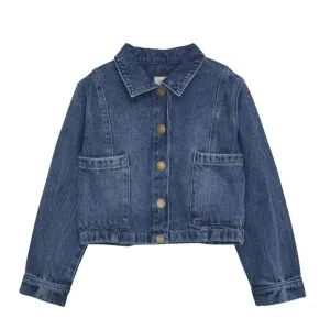 Creamie Cropped Denim Jacket: Sizes 7 to 12 Years