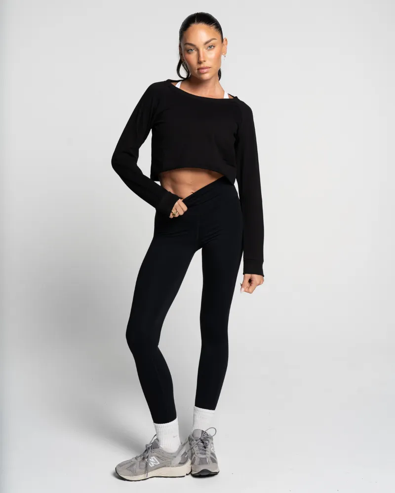 Cropped Crew Neck - Onyx