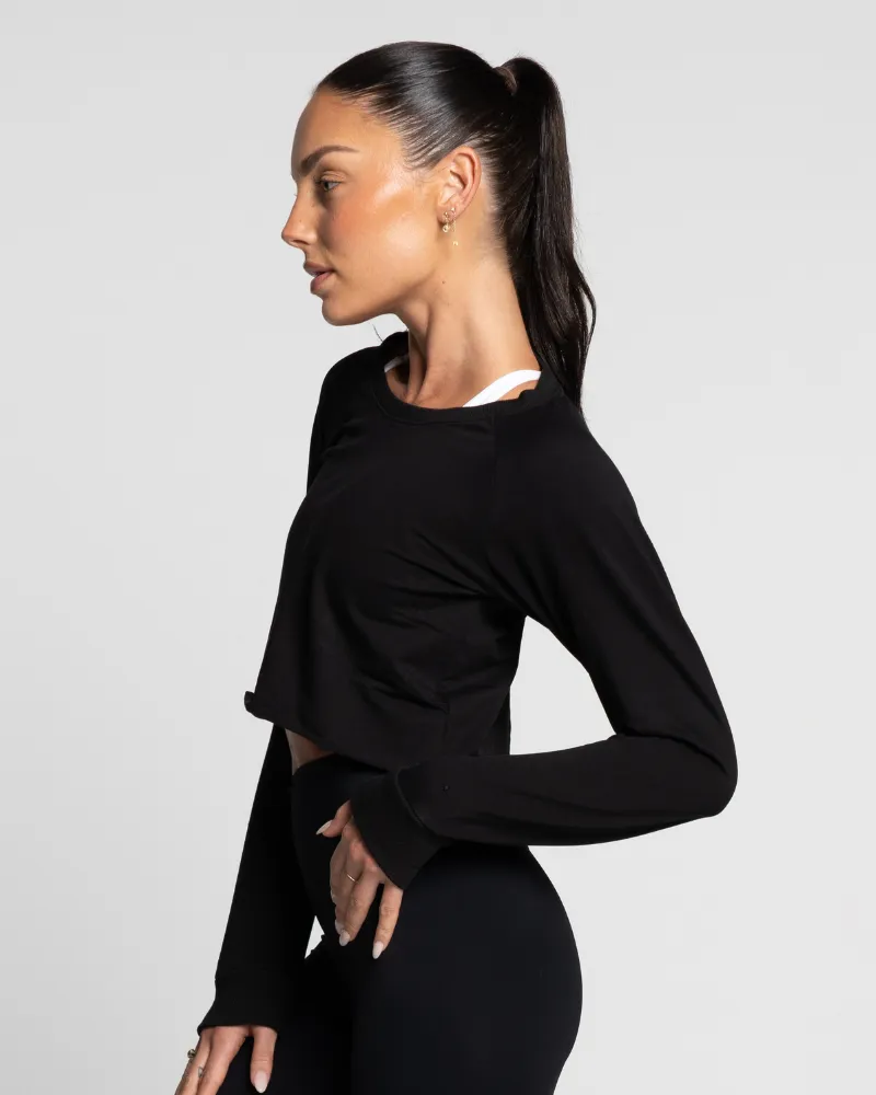 Cropped Crew Neck - Onyx