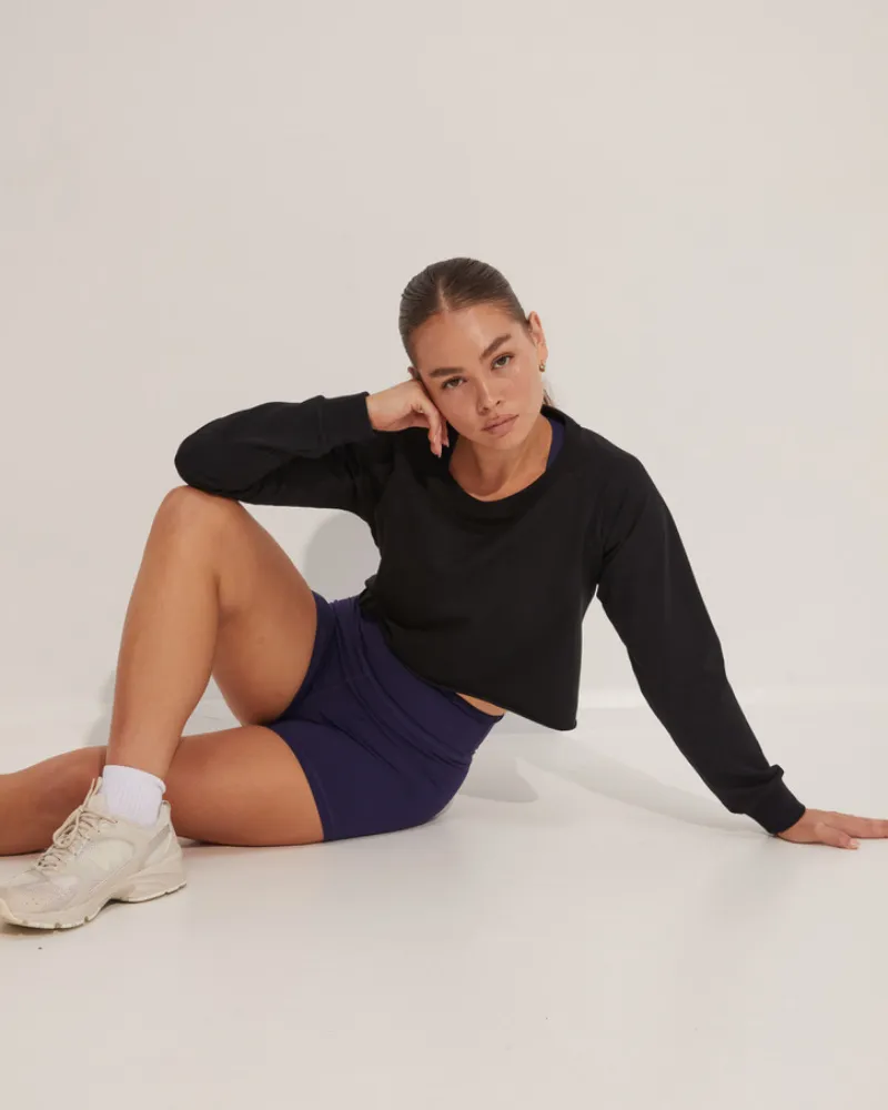 Cropped Crew Neck - Onyx