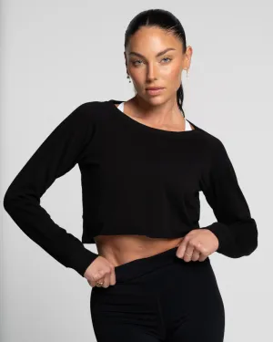 Cropped Crew Neck - Onyx