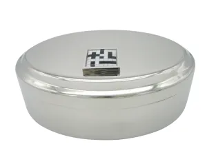 Crossword Puzzle Oval Trinket Jewelry Box