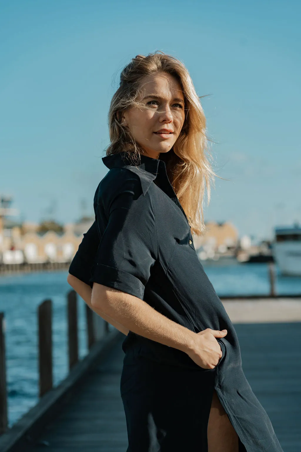 Cuba Libre Shirt dress in Navy