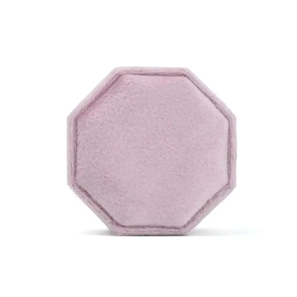 Customized Ring Box Single / Double Slot Octagonal Velvet Wedding Ring Box Luxury Ring Box Holder Handmade Classic Retro