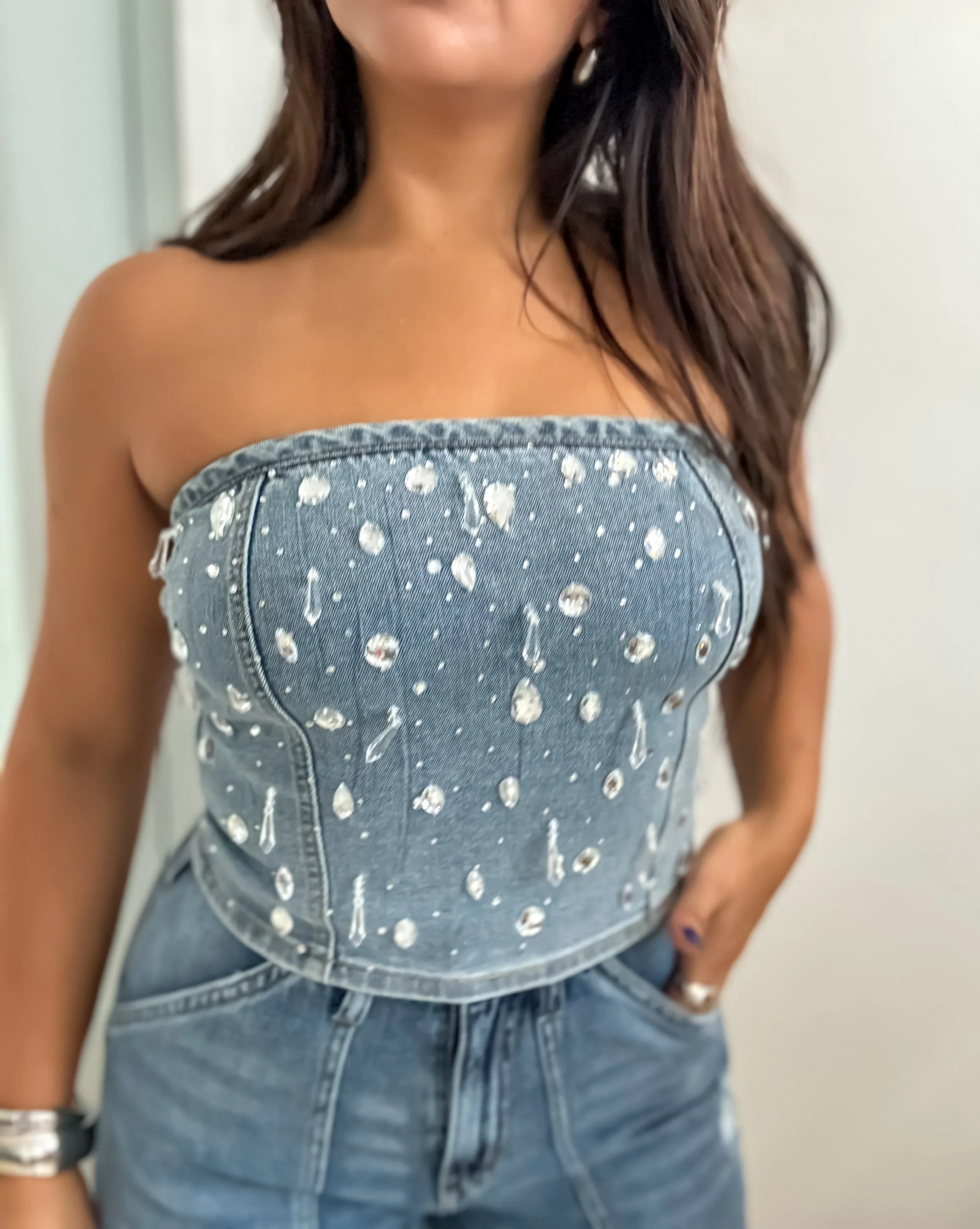 Denim Tube Top