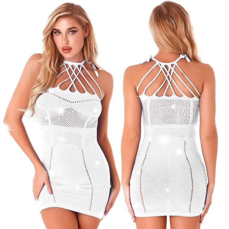 Diamond Dress | Rhinestone Dress | See Through Dress | Sheer Dress | Mesh Dress | See Through lingerie | Fishnet Dress | Transparent Dress