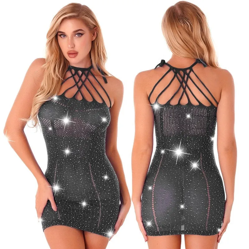 Diamond Dress | Rhinestone Dress | See Through Dress | Sheer Dress | Mesh Dress | See Through lingerie | Fishnet Dress | Transparent Dress