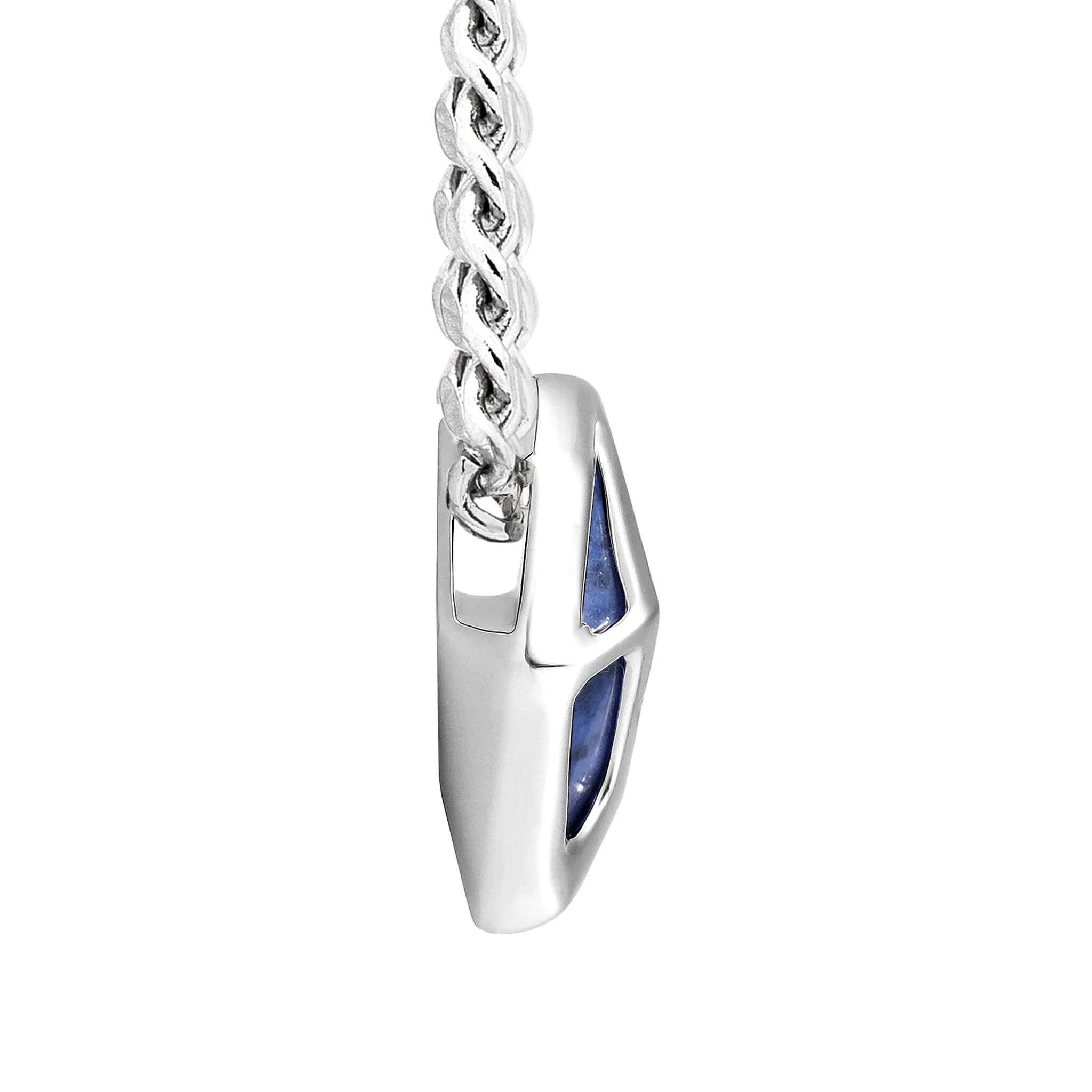 Dumortierite Alien Geometric Logo Necklace
