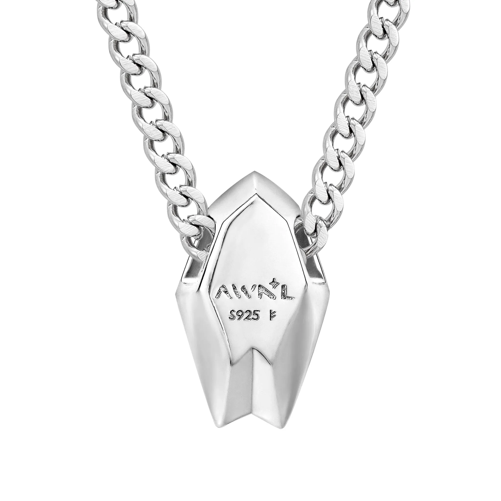 Dumortierite Alien Geometric Logo Necklace
