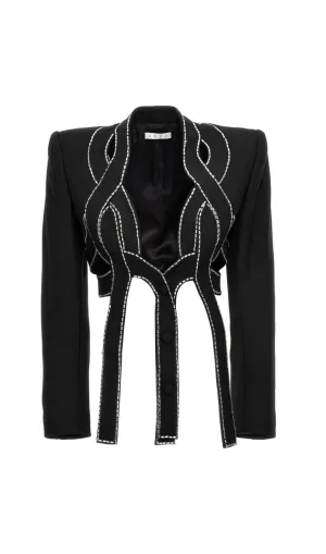 EMBELLISHED ROPE TWO PIECES IN BLACK