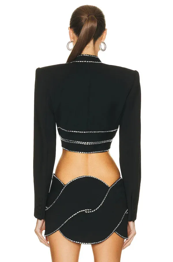 EMBELLISHED ROPE TWO PIECES IN BLACK