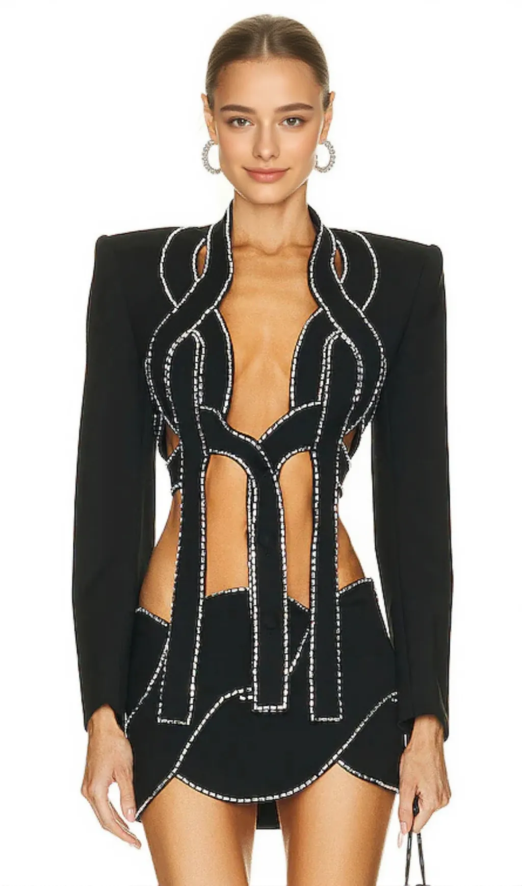EMBELLISHED ROPE TWO PIECES IN BLACK