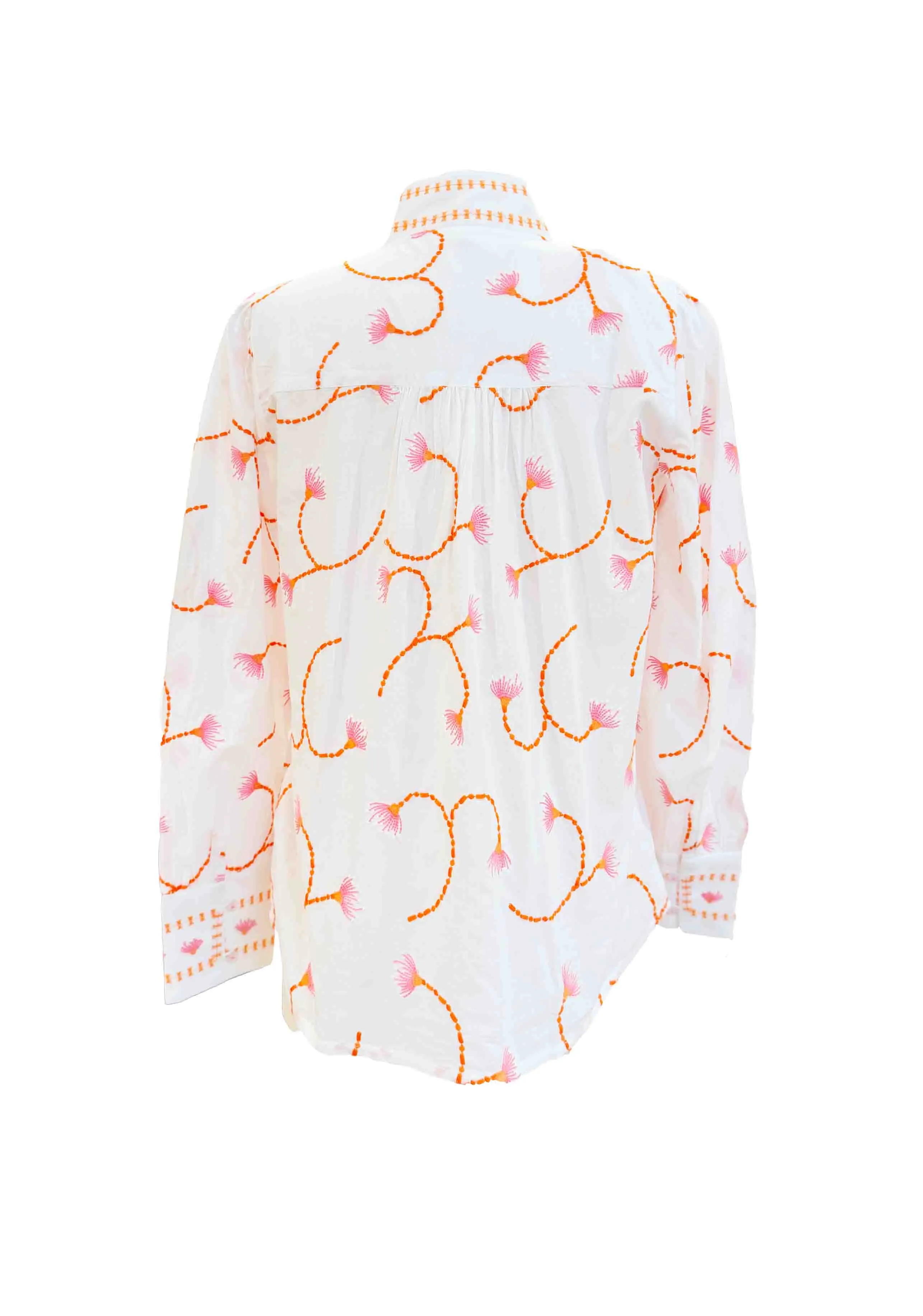 Embroidered Orange Dandelion Blouse