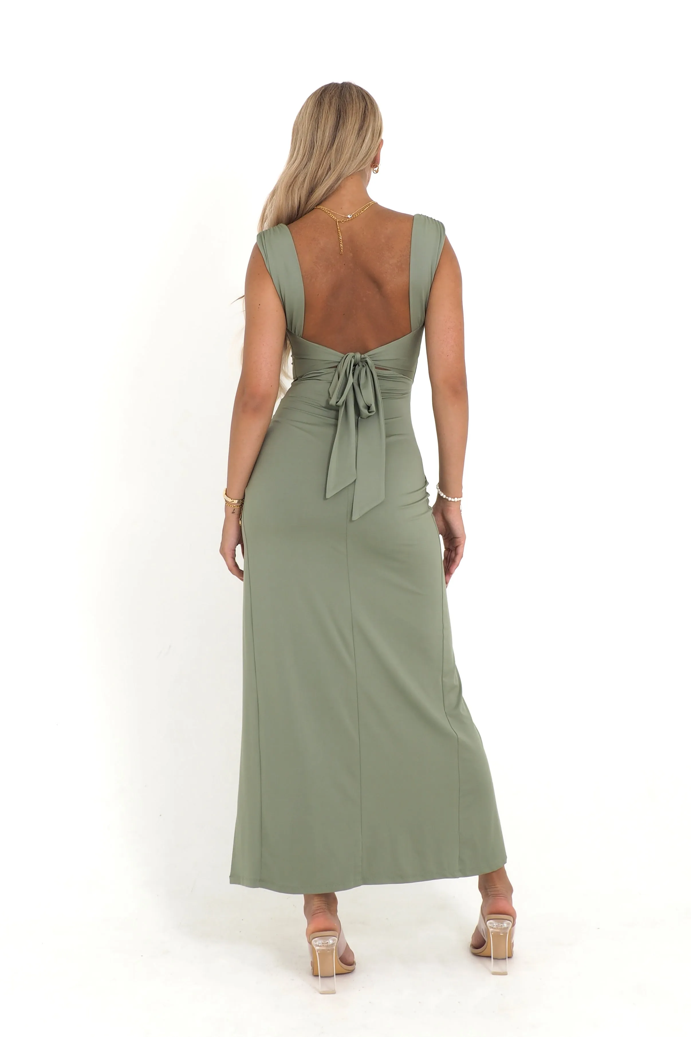 Evie | Midi Dress with Refined Tie Detail