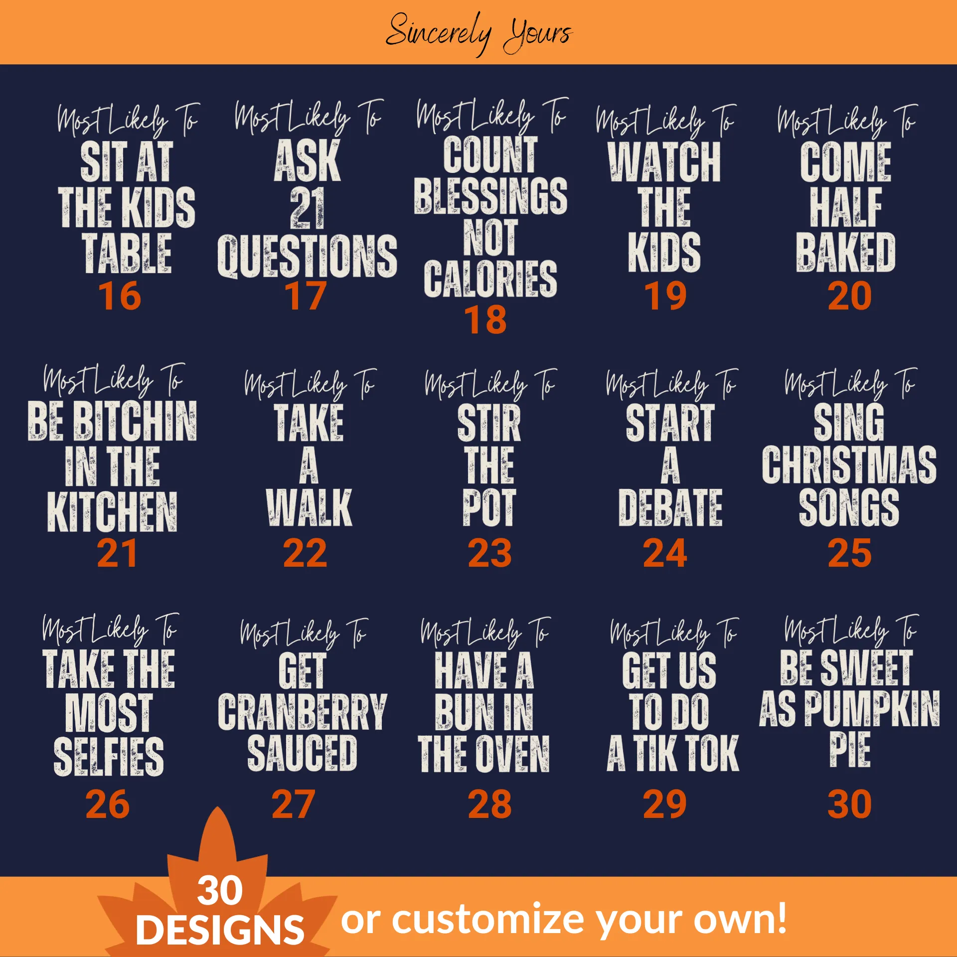 Family Thanksgiving / Friendsgiving Funny Matching Most Likely To - Unisex Shirts