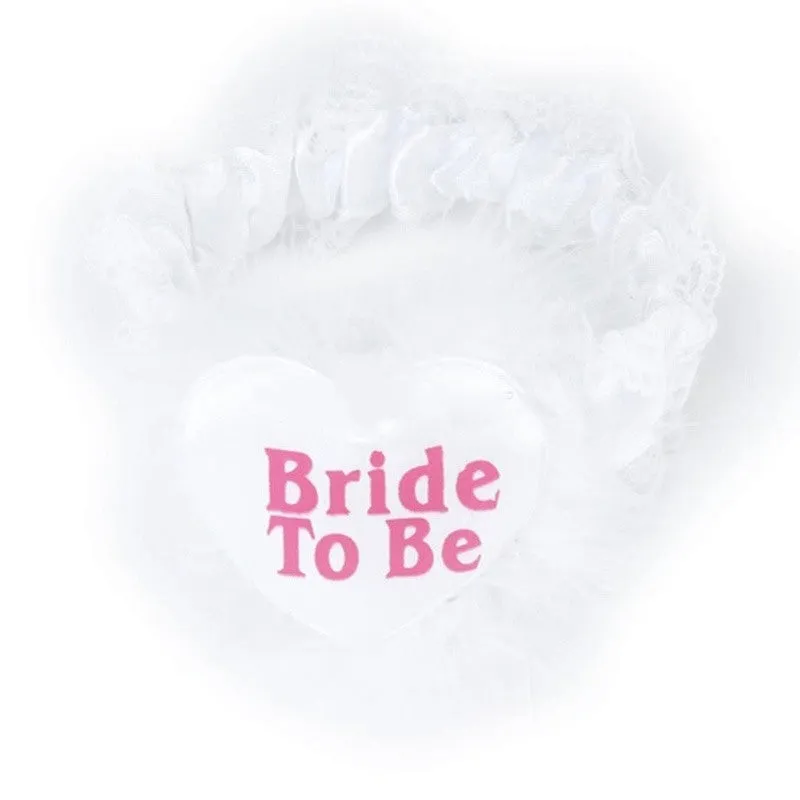 Fashion Cute Women Charm Bride&#39;s Wedding Garters Satin White feather Heart sexy garters
