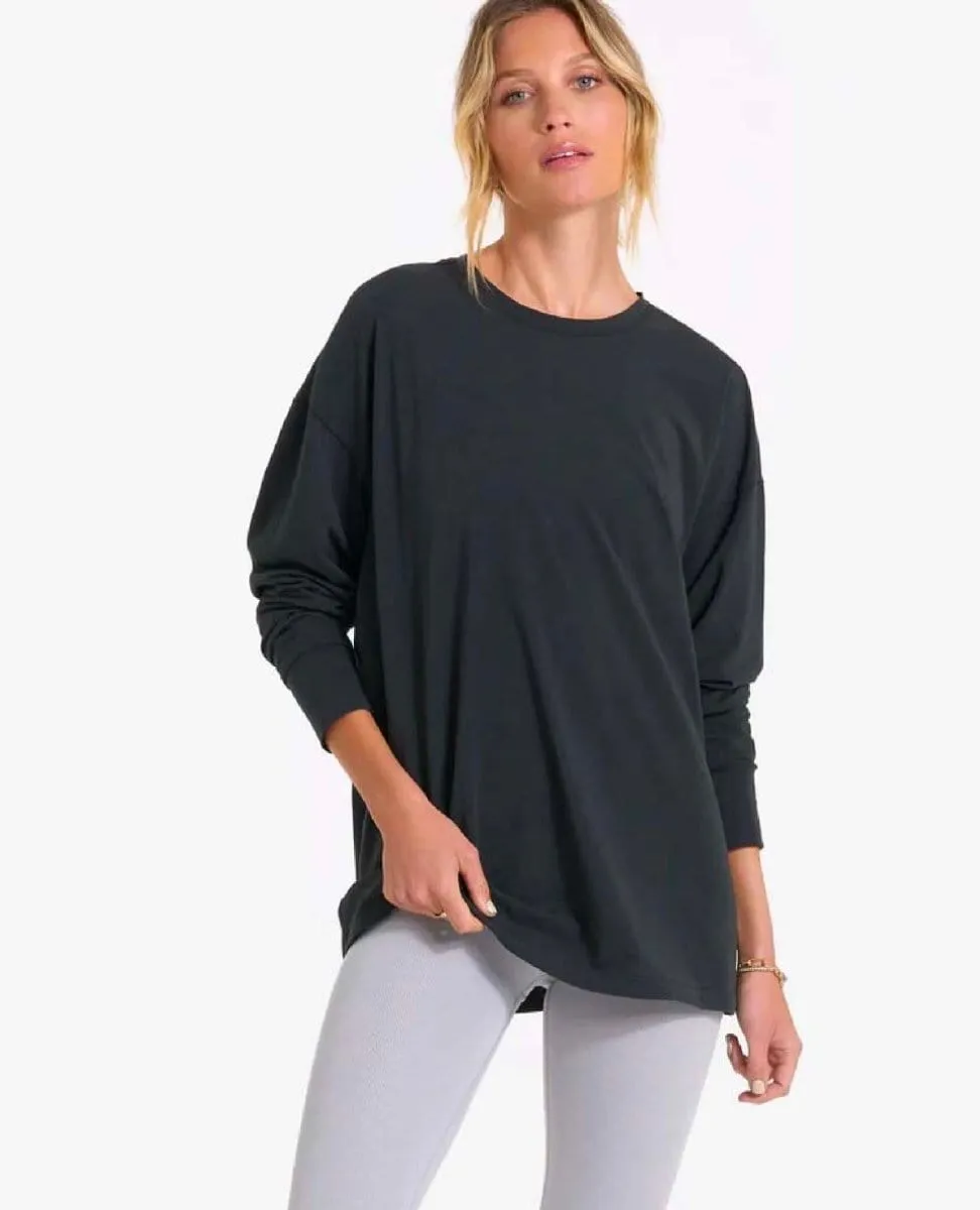Feather Tee Long Sleeve Washed Black