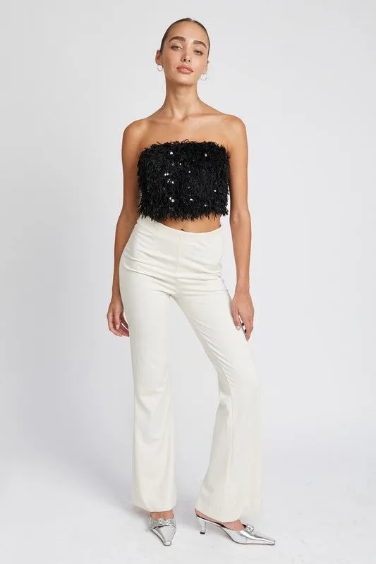 FEATHERED CHIC CROP TOP