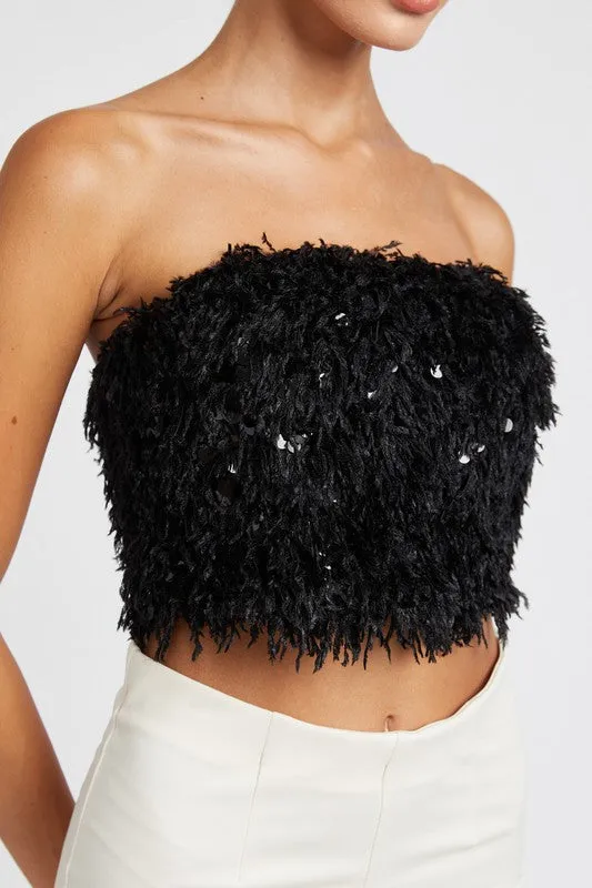 FEATHERED CHIC CROP TOP