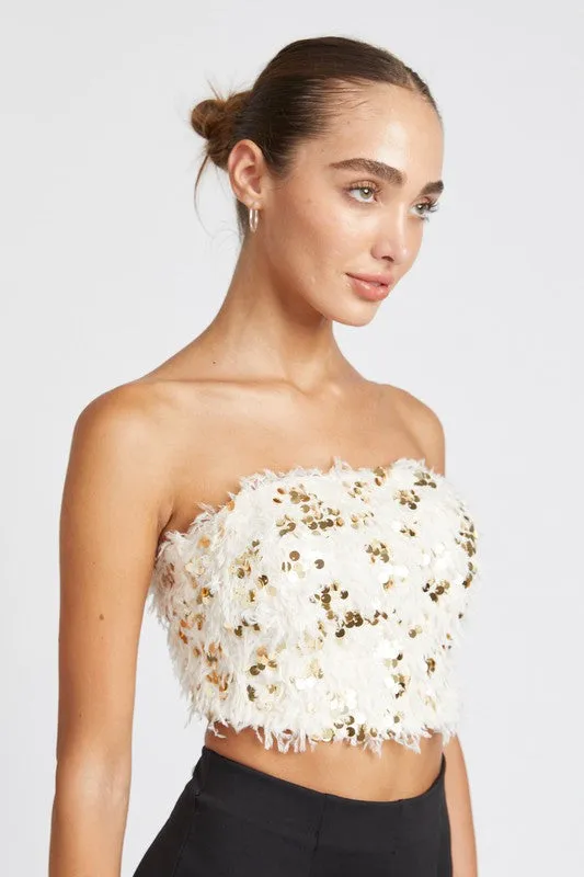 FEATHERED CHIC CROP TOP