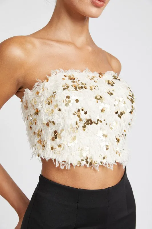 FEATHERED CHIC CROP TOP