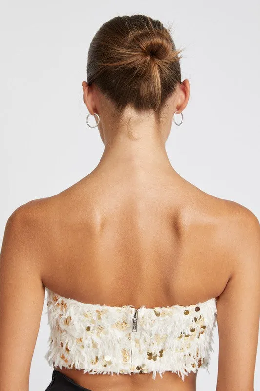 FEATHERED CHIC CROP TOP