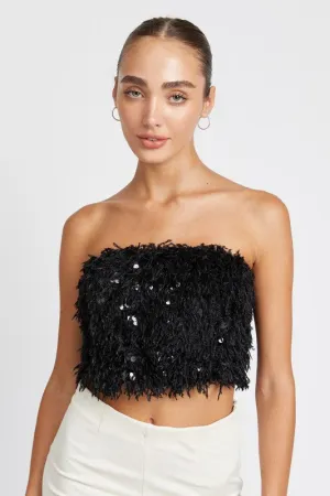 FEATHERED CHIC CROP TOP