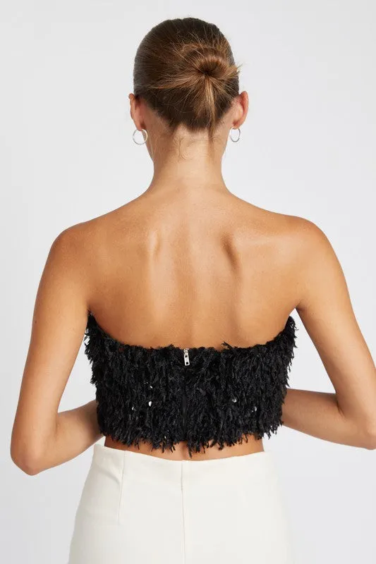 FEATHERED CHIC CROP TOP