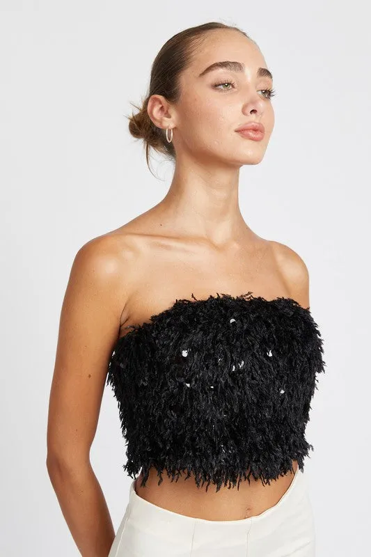 FEATHERED CHIC CROP TOP