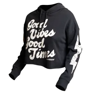 Feelgood Womens Cropped Hoodie - Black