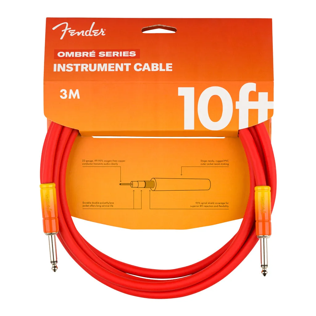 Fender Ombré Instrument Cable, Straight/Straight, 10', Tequila Sunrise