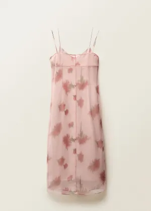 Floral-print combined dress
