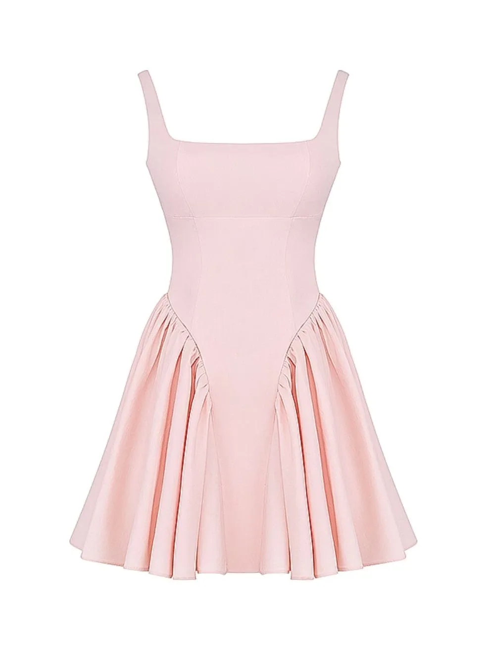 Florraine Bow Mini Dress in Soft Peach