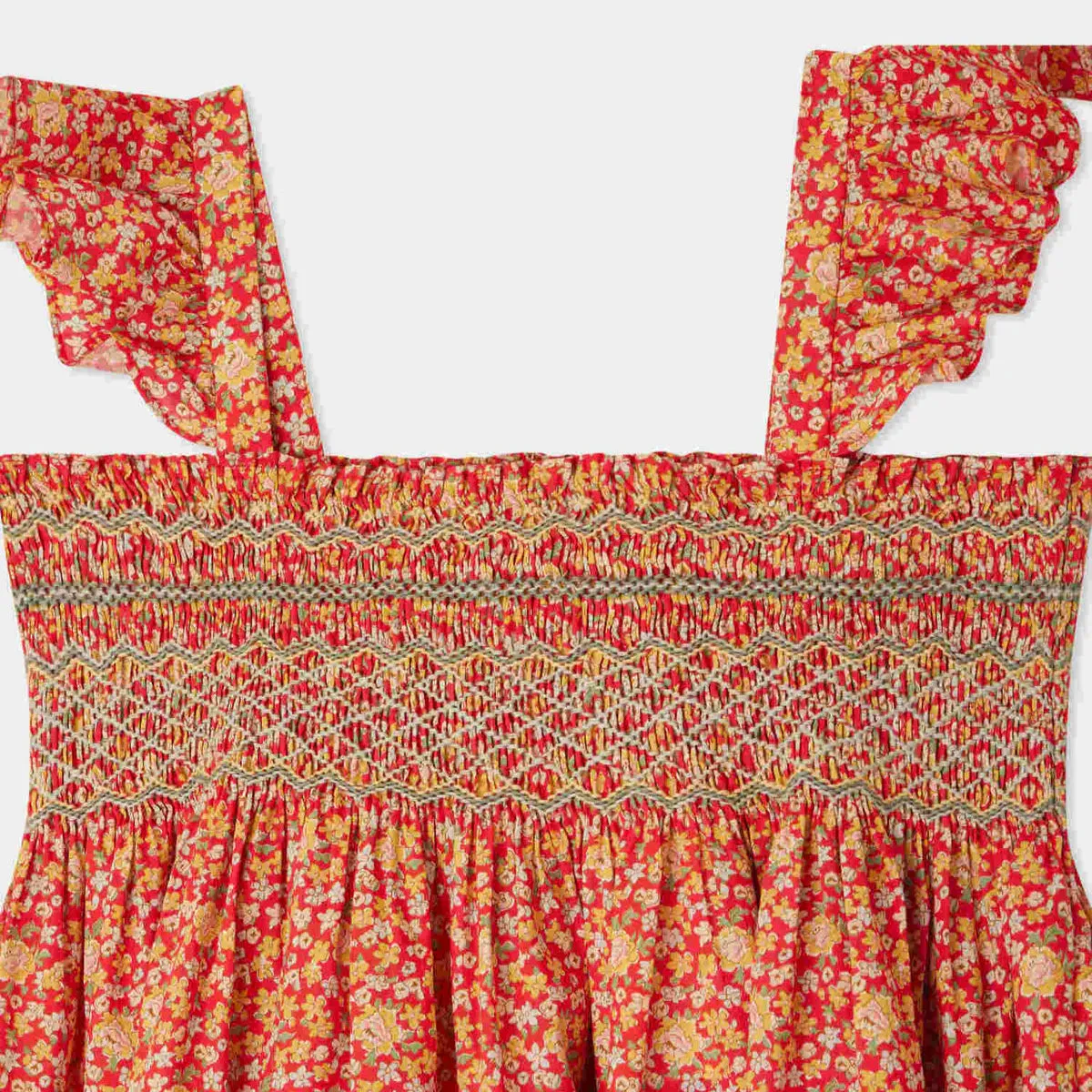 Frances embroidered cotton dress in Liberty fabric