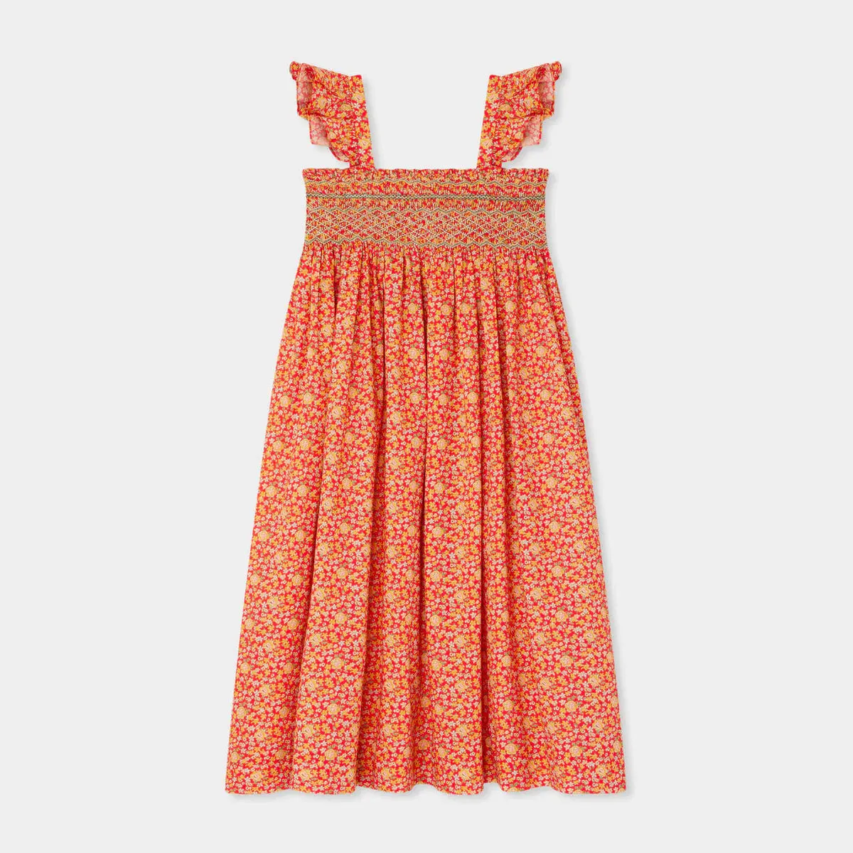 Frances embroidered cotton dress in Liberty fabric