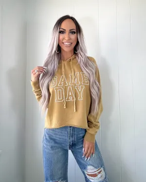 Game Day Cropped Hoodie - Camel