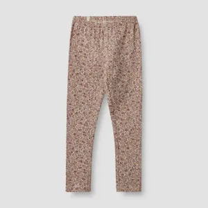 Girls Jersey Leggings Jules in Grey Rose Flowers