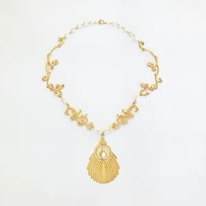 Gold Phoenix Feather Statement Necklace
