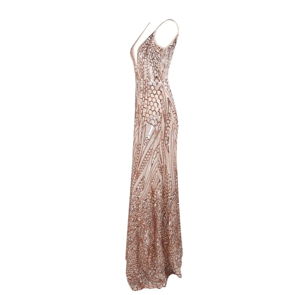 Gold Sequin Evening Gown