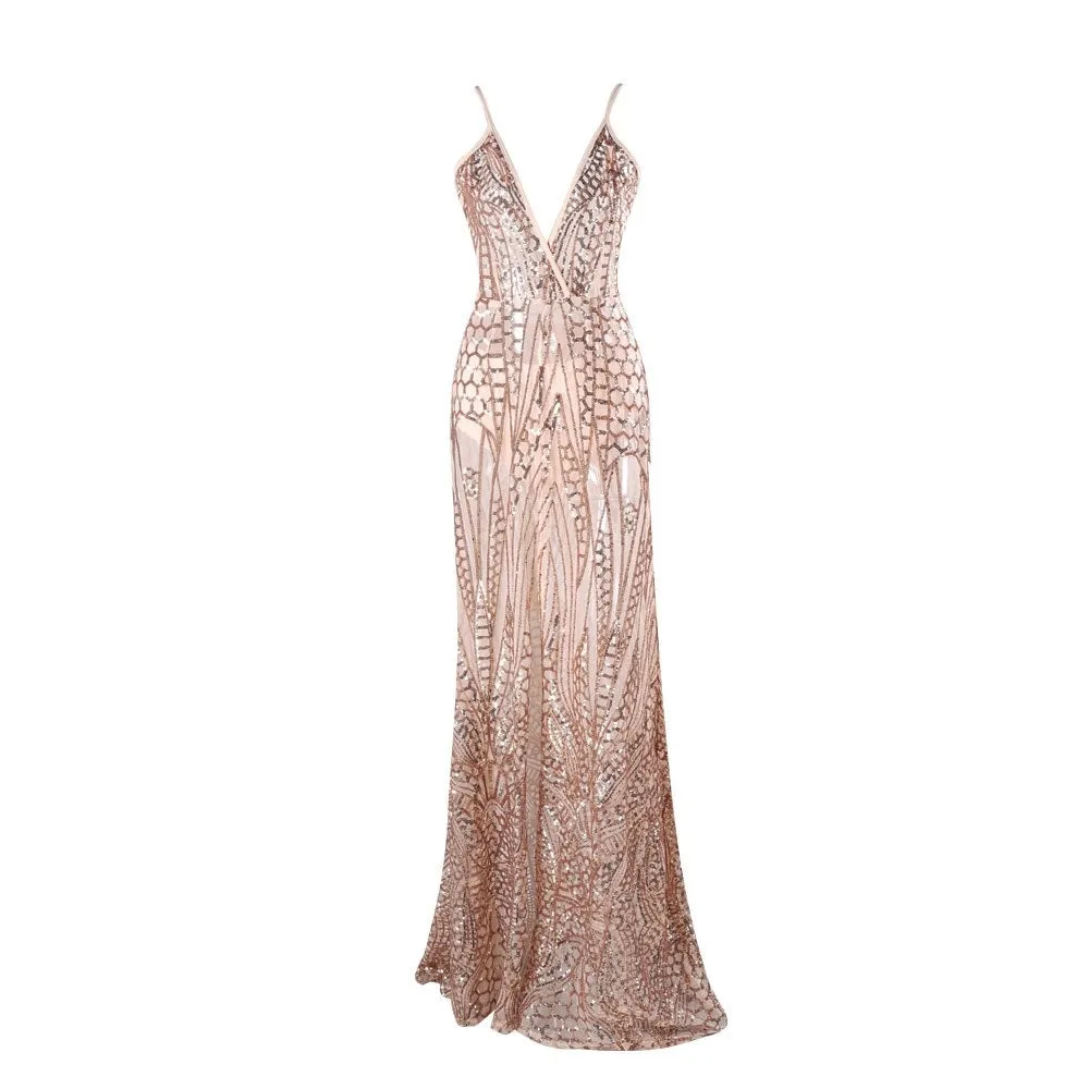 Gold Sequin Evening Gown