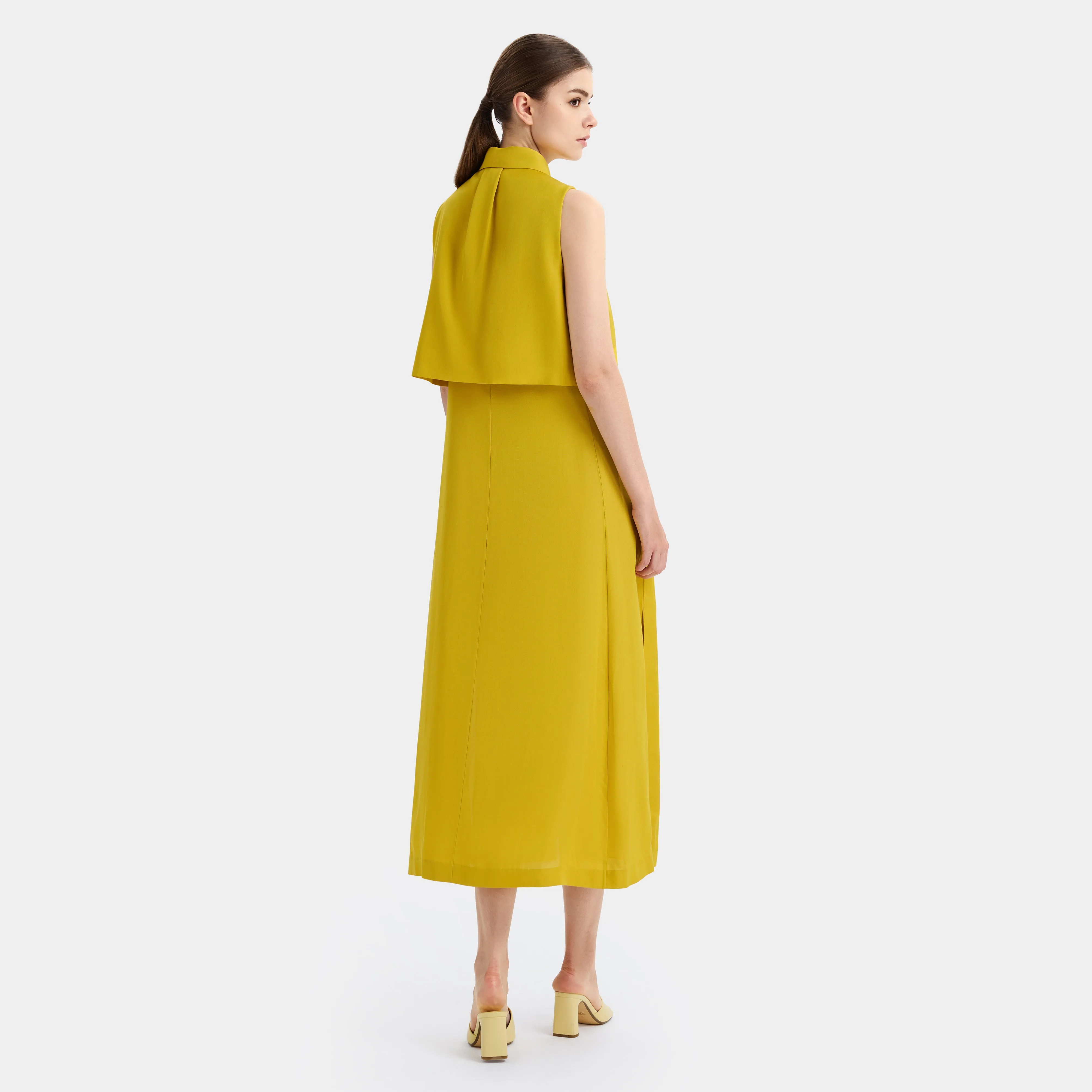 GOLDEN GLOW BUTTON DRESS