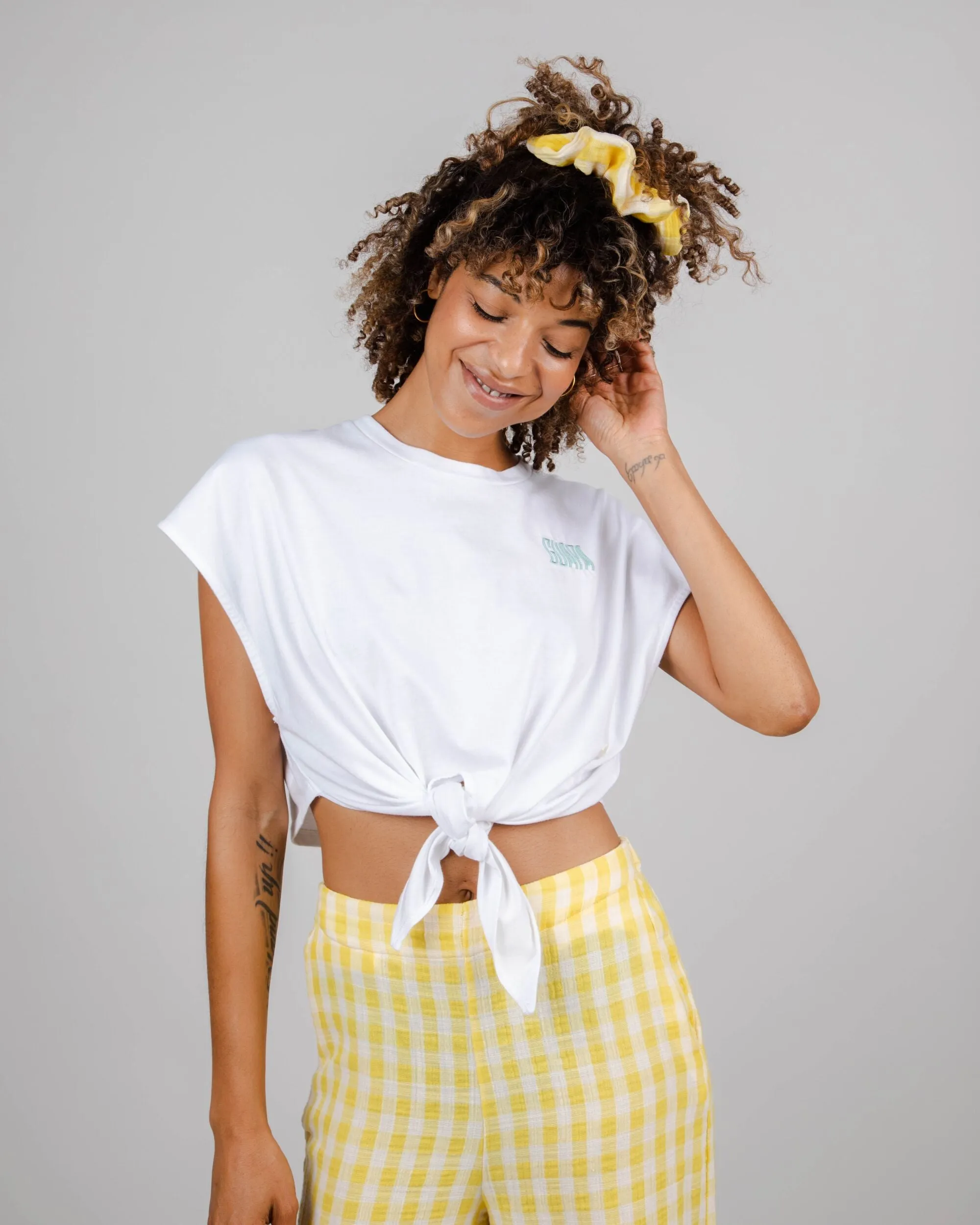 Guapa Knotted Oversized T-Shirt White