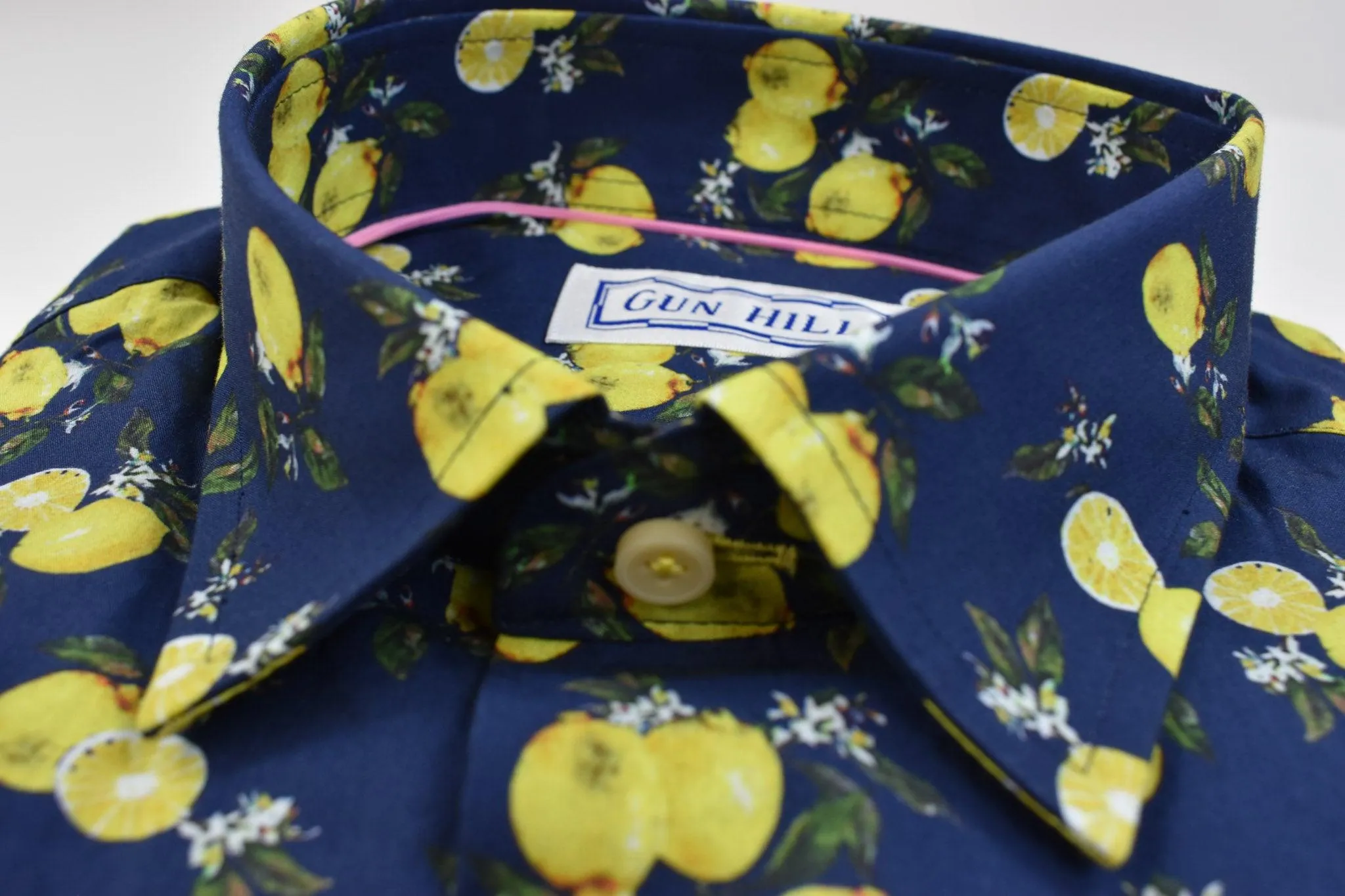 Gun Hill Cave Lemon print Shirt - Navy