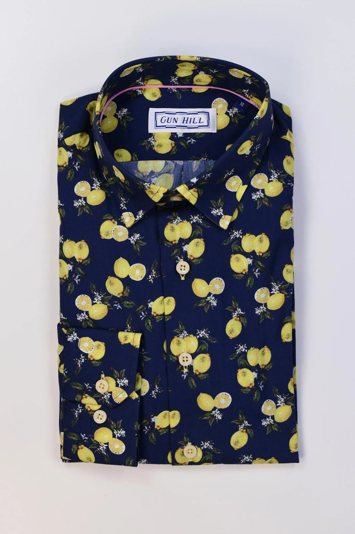 Gun Hill Cave Lemon print Shirt - Navy